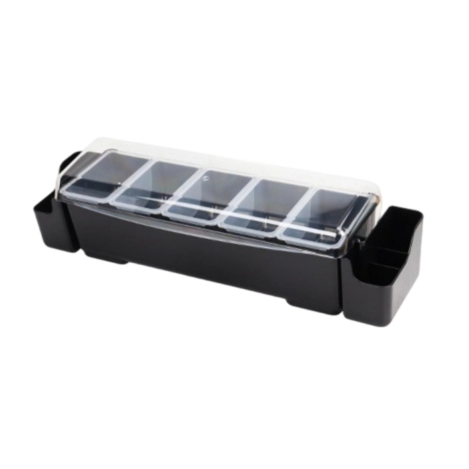 Portacondimenti con Vaschette Estraibili Compatto Organizzatore da Banco con Vaschette Efficiente Porta Condimenti Coperchio per Ristoratori, Contenitore Per Frutta Con 3 Scomparti E Orecchie