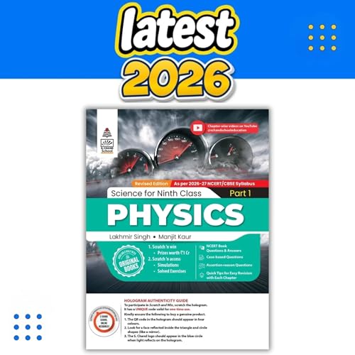 Image of Lakhmir Singh Science Class 9 Physics Part 1 (2026-27 For CBSE Board Exams) | As Per NCERT & CBSE Syllabus | Complete Physics Study for School Exams | NCERT Book Questions & Answers, CBQ, Solved Board Papers & Exercises - Science Grade 9