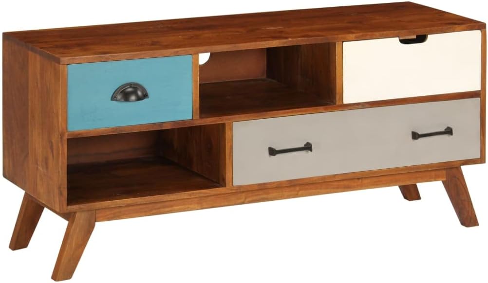 vidaXL TV Cabinet Dark Honey Solid Acacia Wood Medium TV Cabinet