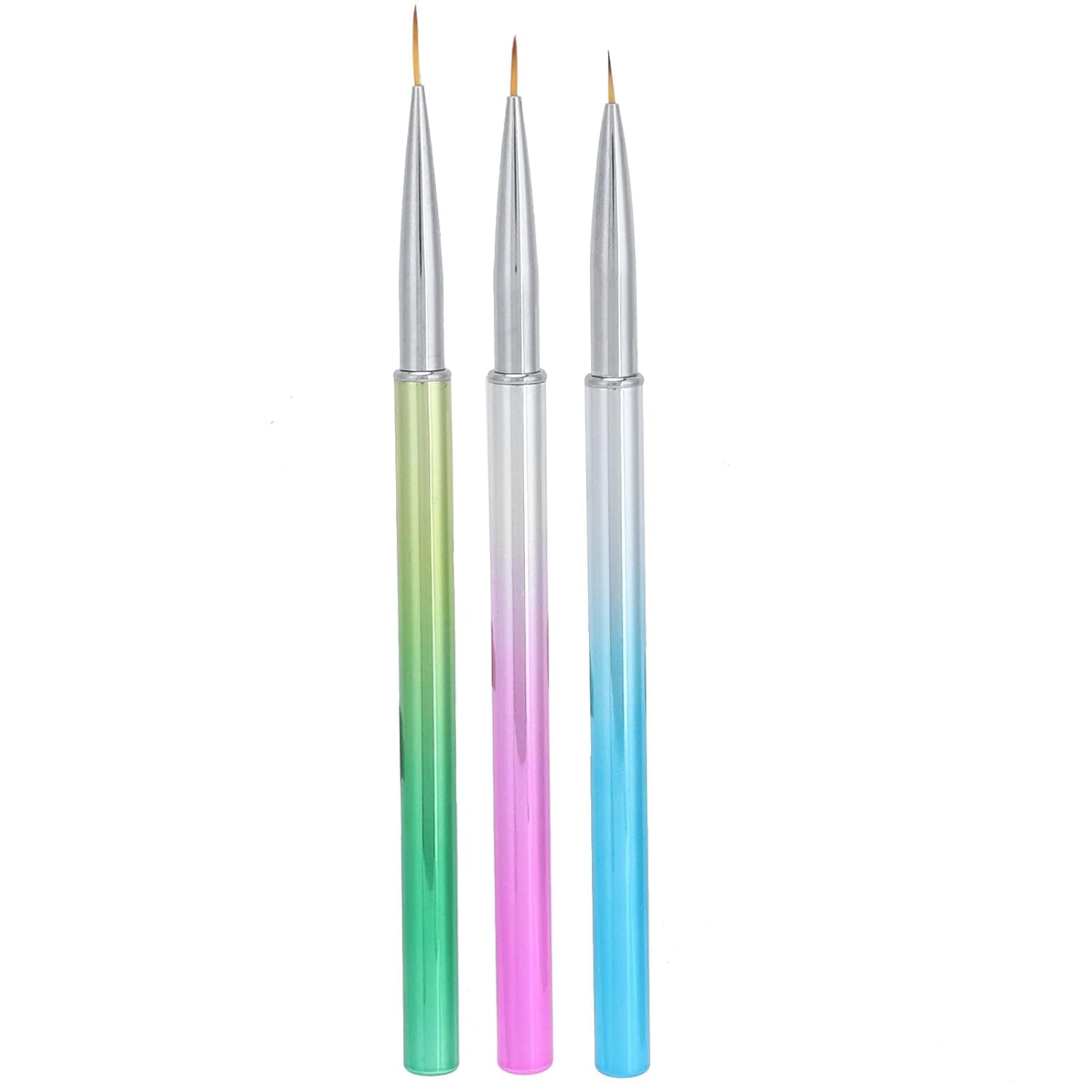 ergonomic professional nail art brush set | precision detail brushes for gel, acrylic & nail polish | smooth grip design for fine lines & creative manicure art | pack of 3