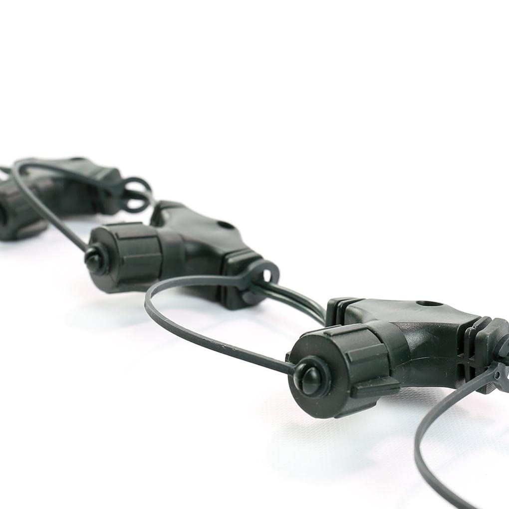 Festive Lights - ConnectGo Lighting Accessories - 10 Port Curtain Connector, Connectable Outdoor Rubber Cable (Green)