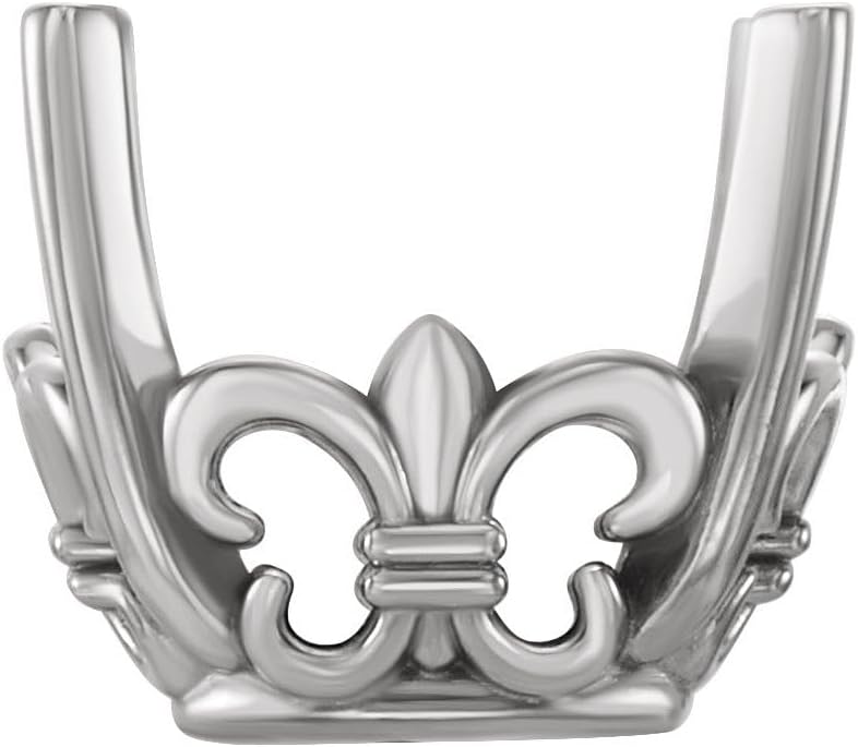 Semi-Polished Sterling Silver 10x10mm Cushion Cut 4-Prong Fleur-de-lis Basket Setting Finding Fine Jewelry For Women Gifts For Her (Mounting Only, Not All Stones Included)