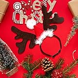 Weihnachten Haustier Stirnband, Hund Katze Rentier Geweih Weihnachtskostüm Elch Kopfbedeckung Verstellbare Kopfschmuck Haarreif mit Weihnachtsmütze, Weihnachts Kostüm Outfit für Hunde Katzen Geschenk