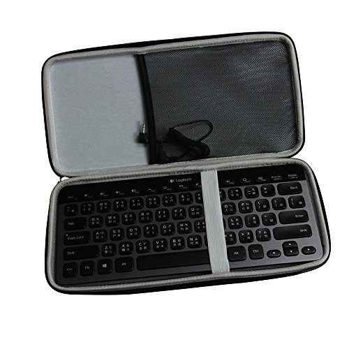 Hermitshell Caja protectora de viajes EVA Llevar tamaños cubierta de la bolsa del bolso compacto para Logitech K810 920-004292 K811 920-004161 Bluetooth Multi-Device Teclados iPad/Tablet/Samsung Galaxy Tab/Fire HD/Apple iPad Mini Air Pro/Microsoft Surface