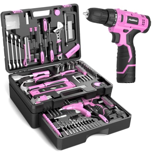Image of PULITUO Cordless Drill Set,12V Power Drill Set with Battery and Charger, Electric Driver /Drill Bits, 3 /8'' Keyless Chuck,21+1 Torque Setting, 180 inch-lbs, with LED Electric Drill Set(Pink)