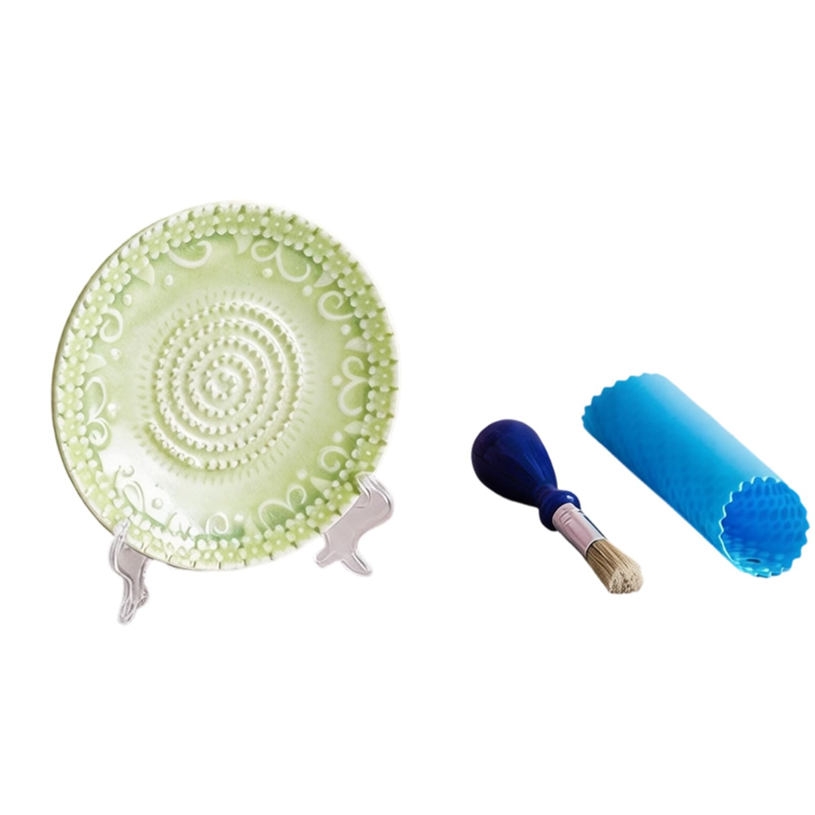 Ceramic Manual Garlic Gingers Grinder Plate with Peeler and Brush Set Fruit Mashers for Kitchen Cooking and Outdoor Use Garlic Grinding Plate Ceramic Aromatic Grinder Hand Masher Cooking Ingredients