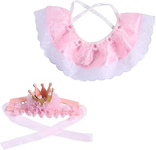 2pcs Pet Birthday Costumes Princess Costume lace Headband Dog Accessories for Small Dogs Cute Lace Dog Bandanas Dog Birthday cat Birthday hat Dog Party Crown Dog Party Costume Toy