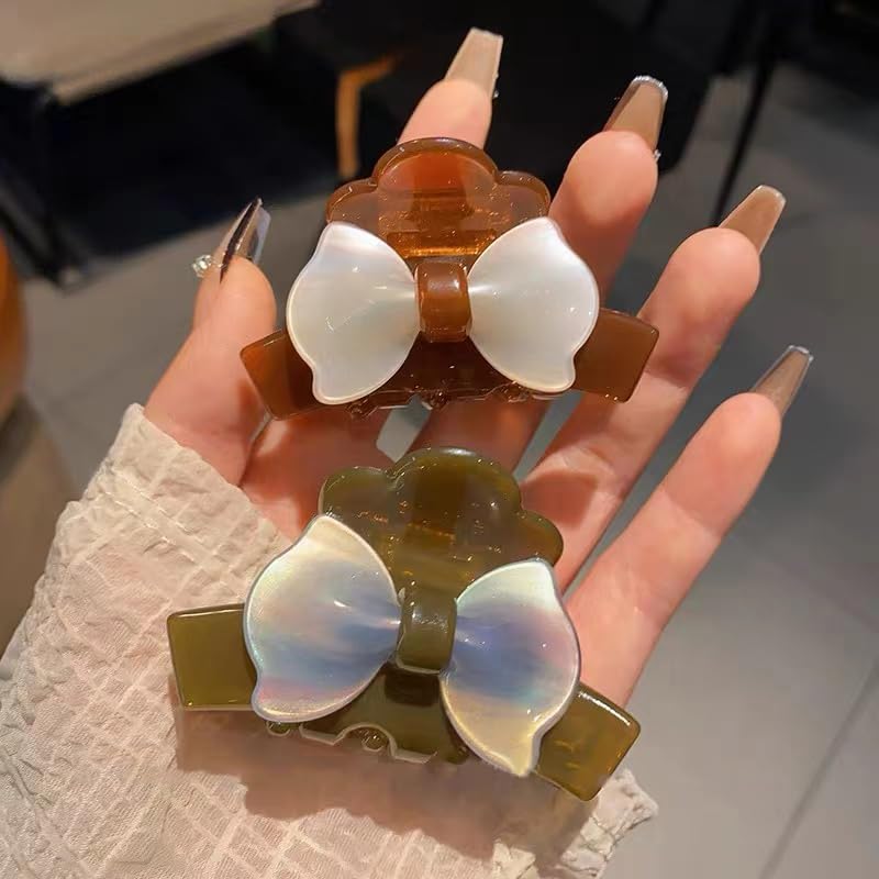 2Pack Small Bow Hair Claw Clips - Image 2