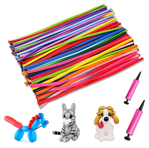 200 Piezas Largo Globos,Globos de Largo colores,DIY Multicolores Forma Globos,Globos de Moldeables , para Bodas Cumpleaños Fiesta (color) Cover