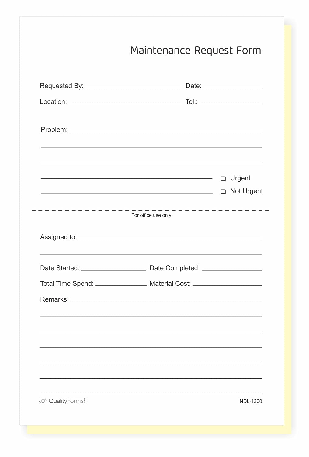 Next Day Labels NCR Carbonless Maintenance Request Forms (2 Part, 100 Sets)