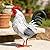 Ratuor Rooster Garden Statue Sculpture Metal Chicken Yard Decor Outdoor Figurines Patio Backyard Decoration (White)