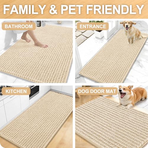 OLANLY Bathroom Runner Rugs 47x17, Thick Soft Absorbent Chenille Bath Rugs - image 7