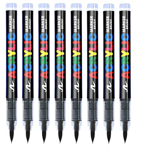 PQUELM 8 Piezas Pintura Textil Negros de Doble Punta Permanentes para Ropa - Rotuladores Textiles para Personalizar Camisetas, Bolsos, Gorras, Lienzos y Textiles
