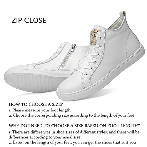JiuQing Men's Fashion Dress Sneaker High Top Lace-Up Oxfords Side Zipper Casual2