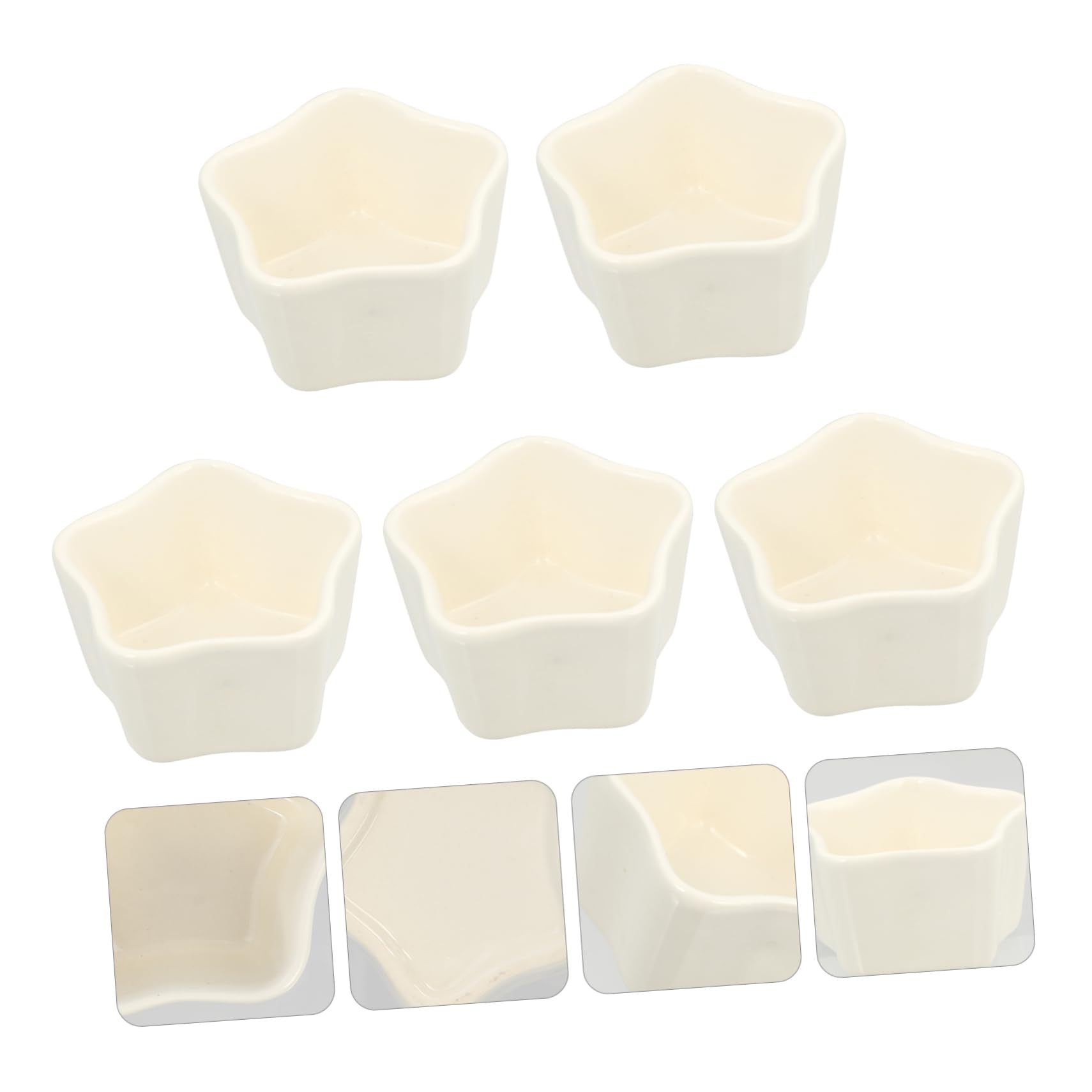 5piezas Molde Para Mousse De Cerámica Para Mousse y Pudín Molde De Pentagrama Para Postre Para Hornear y Postres