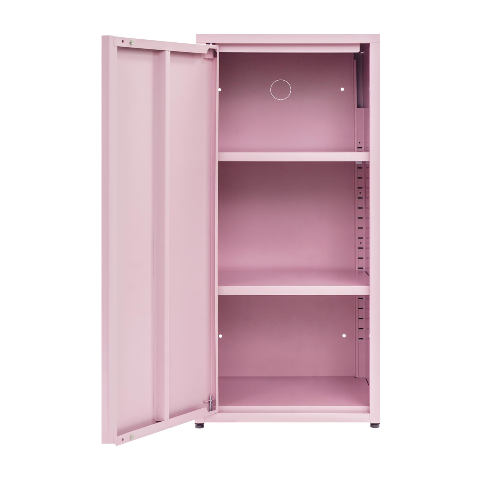 Armadio a 3 livelli con una porta, armadietto da ufficio, armadietto in acciaio, superficie con funzione di assorbimento magnetico, per soggiorno, camera da letto e ufficio, 40 x 35 x 88 cm (rosa)