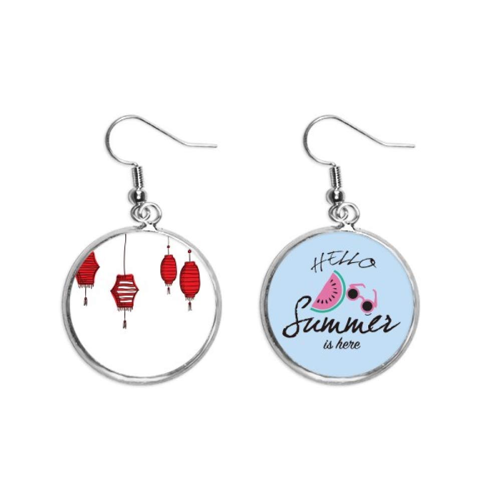 Pendientes de sandía y linternas rojas para el año del gallo 5