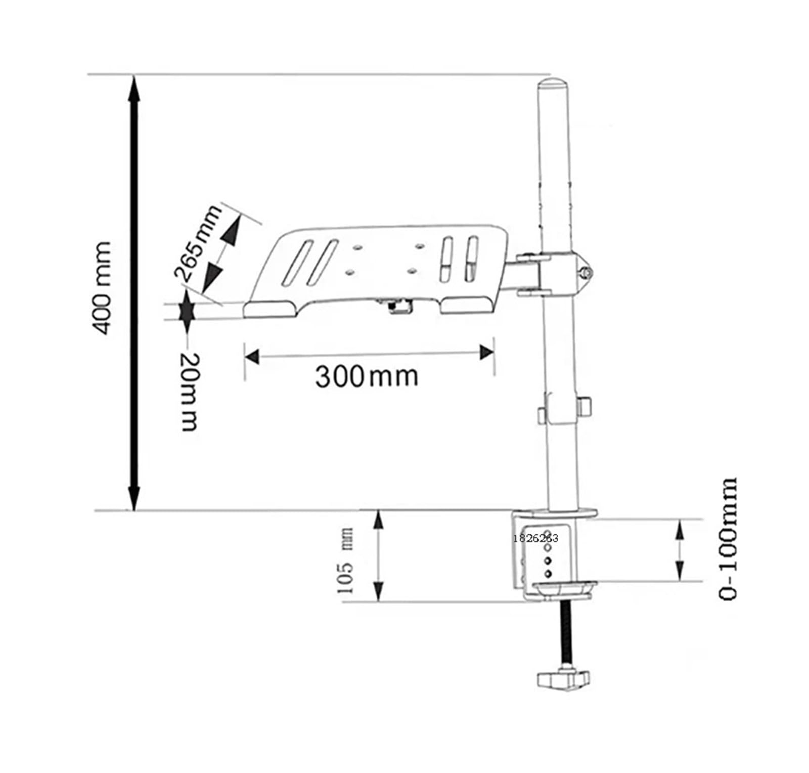 Supporto da scrivania Regolabile per Monitor con Vassoio per Laptop Fino a 17" e schermi Fino a 32".，
