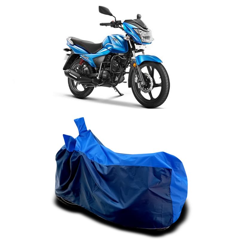 Image of DUFFEL-Two Wheeler Bike Body Cover Compatible for Tvs Victor Heat Protectio /UV-Rays /Birds Dropping /DustProof /Waterproof All Variants [Nevay Blue]