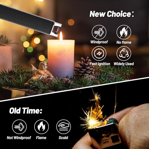 Encendedor electrónico recargable negro AJIJING miniatura 2