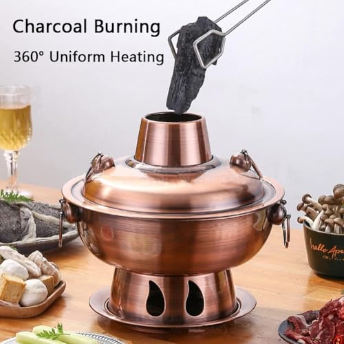 Olla Hot Pot China Tradicional Cobre Dorado 24cm miniatura 3