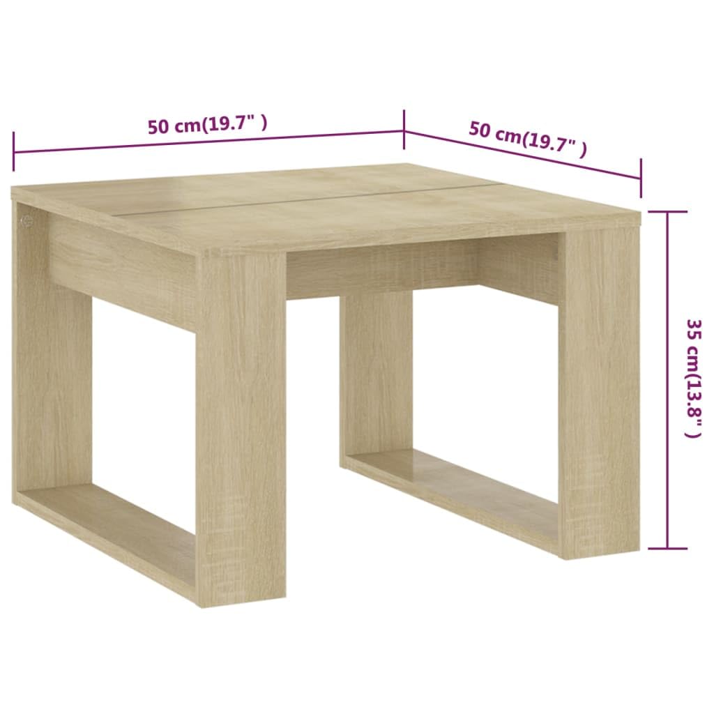 Hothingwell Beistelltisch Sonoma-Eiche, 50 x 50 x 35 cm, Holz | Stabile und sichere Oberfläche, einfache Reinigung mit einem feuchten Tuch, ideal für Wohnzimmer