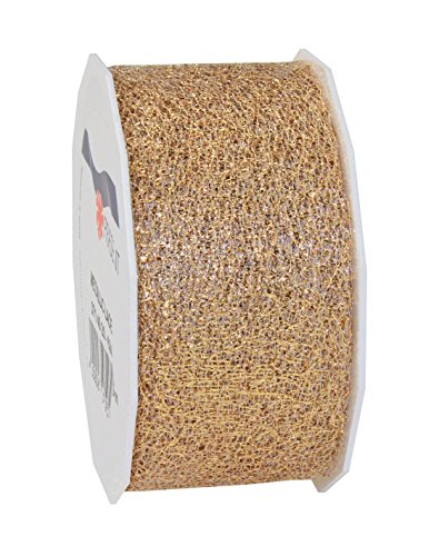Präsent - Metallic Lace Ribbon Gold 20-m-Roll 40 mm width, 40mm - 20m