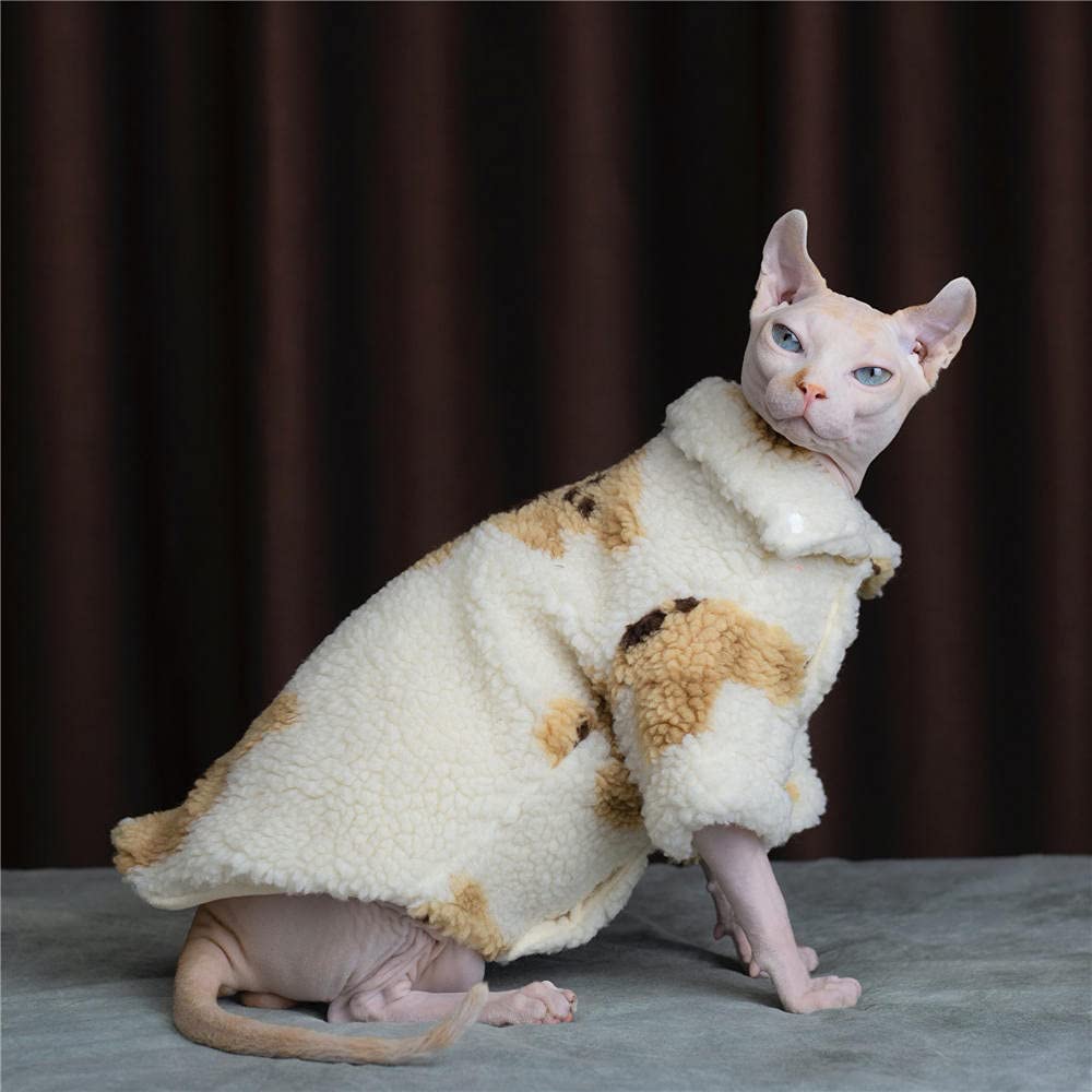 DUOMASUMI Katzenkleidung Für Haarlose Katzen – Gefüttert Mit Fleece, Kapuzenpulli, Größe XXL