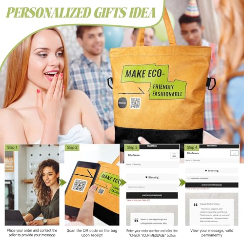 Customizable Message Gift Tote Bag – Waterproof, Sandproof High-Density Polyethylene Large Beach and Travel Tote Bag with Zipper and Detachable Adjustable Shoulder Strap for Various Occasions4