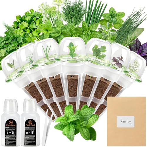 Gourmet Herb Seed Pod Kit 12 Universal Indoor Herb Seed Pod Set with Parsley Thyme Mint Cilantro Dill and Oregano - Compatibility with All Hydroponic Systems