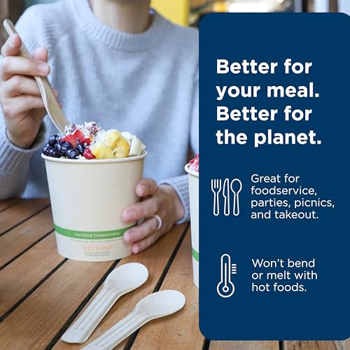 World Centric Compostable NoTree 6" Paper Spoon - FSC Certified with a Heat-Tolerant Coating - 1000 Pack by World Centric - Image 4