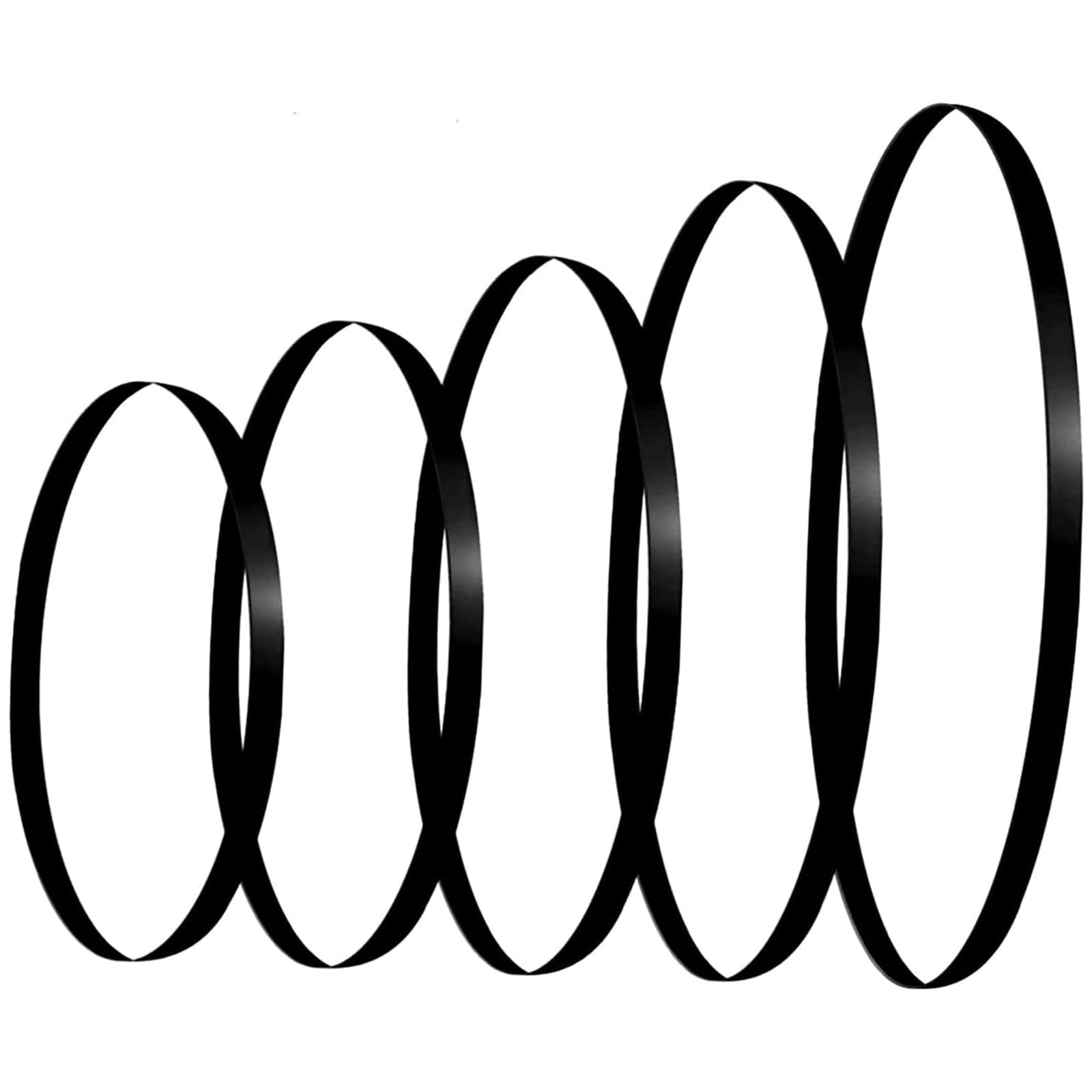 Limtula Black Set Of 5 Rubber Turntable Belts Recorder Maintenance Set Rubber Belt Replacement Belt Record Player Drives Belts