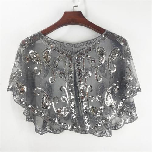 Sequins Flapper Shawls Wrap For 1920s Prom Wedding Party Beauty Scarf Beaded Sequins For Evening Dress4