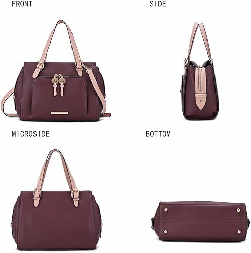Miniatura 5 de MKF Collection Bolsos de fin de semana para mujer, bolso de cuero sintético holgado para mujer, asa superior