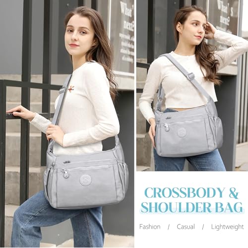 Nylon Crossbody Bags for Women Waterproof Lightweight Large Travel Purses Multi-Pocket Pocketbooks Shoulder Bag2