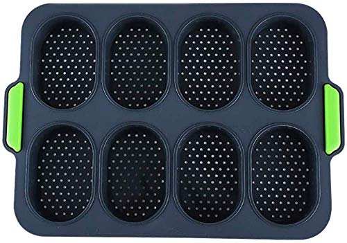CLQ Mini Vassoio per Baguette, teglia per Pane Antiaderente in Silicone, teglia per Pane, Pane Francese, panini grissini