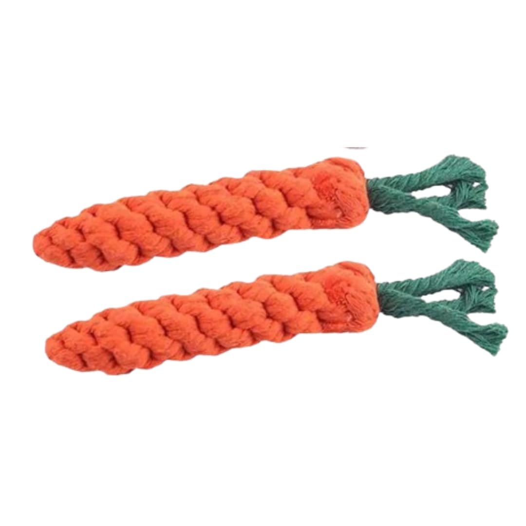 POLKA Natural Cotton Dog Rope Toy for Aggressive Chewing | Durable Carrot Plush Chew Toys for Puppies | Teeth Cleaning Pet Toys for Small & Medium Dogs (Combo of 2) (B0CSSQPH74) Amazon Price History, Amazon Price Tracker