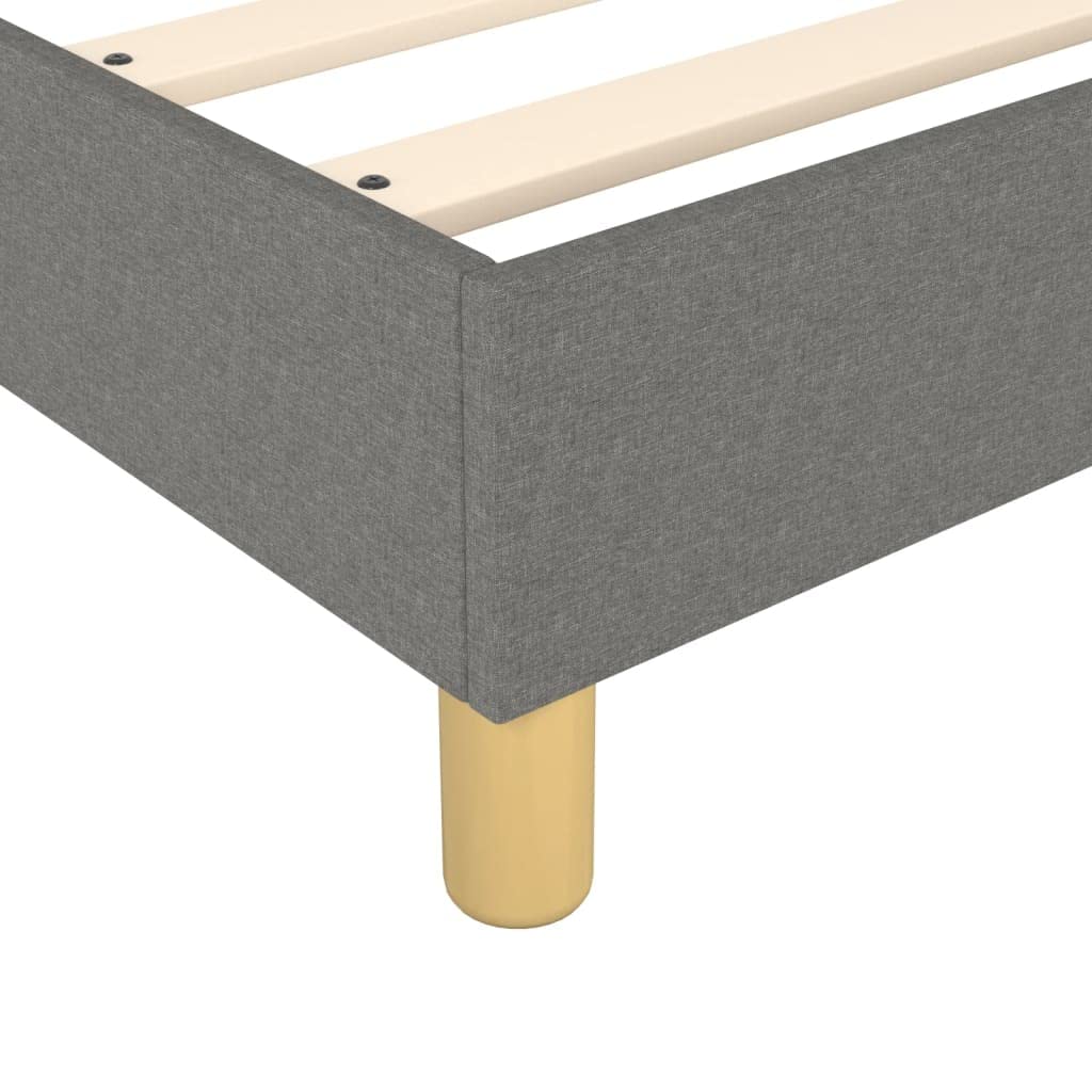 vidaXL Estructura de Cama con somier Tela Gris Oscuro 90x200 cm