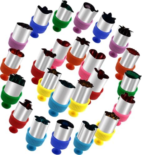 Vegetable Cutter Shapes Set - Press-type Mini Cookie Cutters Fruit Cookie Pastry Stamps Mold for Kids Baking and Food Supplement Tools Accessories (24pack)