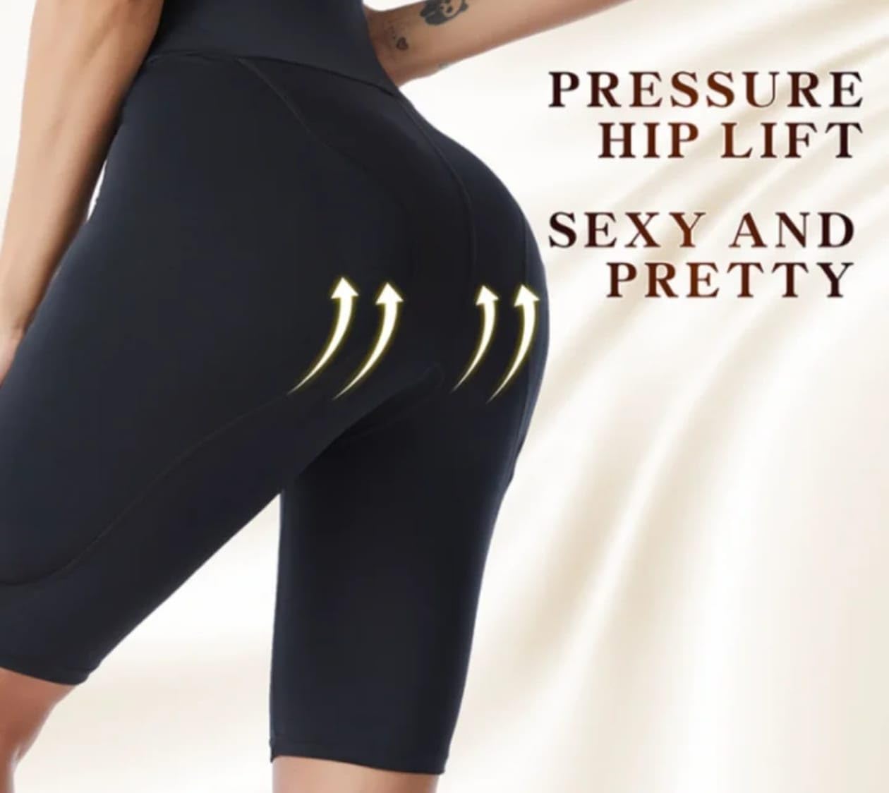 munaafi® Women Thigh Slimmer with High Waist and Fake Buttocks Removable Padded's Body Sculpting Shaping Panties (M, Black) - Image 4 thumbnail