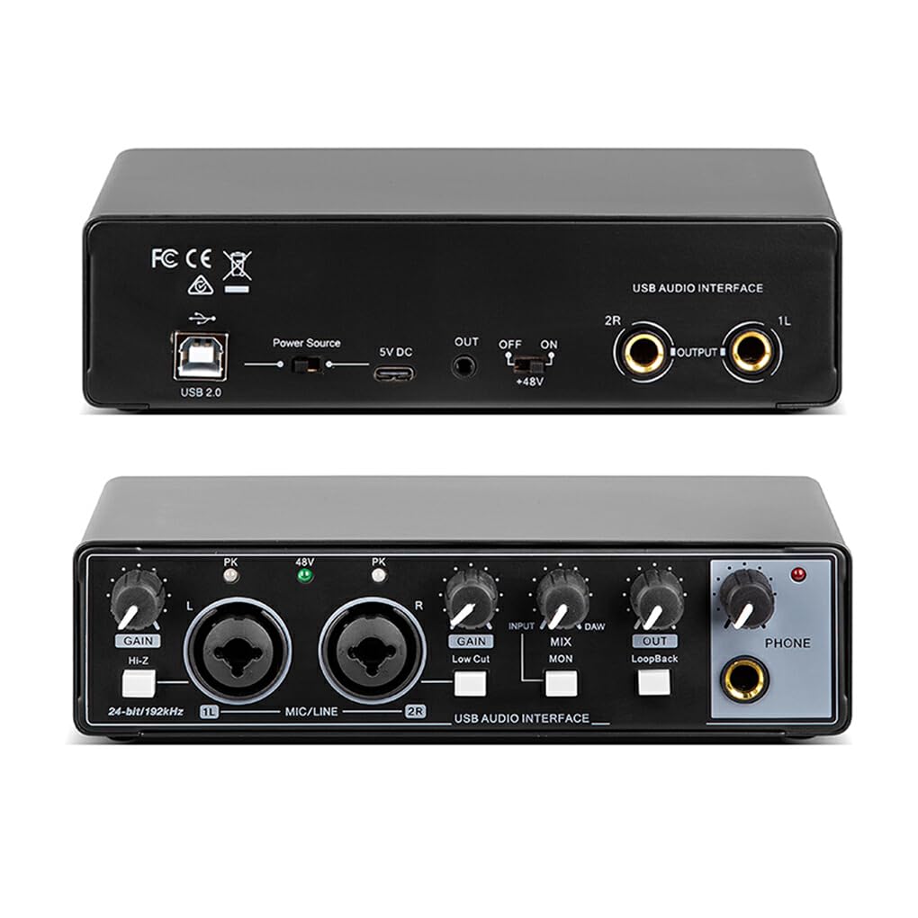 Carte Son Externe USB-C pour Une expérience Audio immersive Carte Son Externe USB 2.0 avec Connexion USB-C en métal, Noir