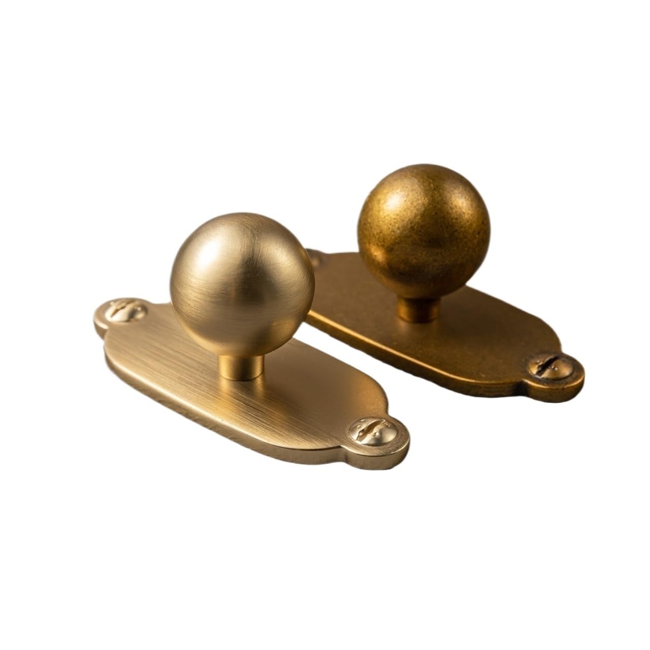 Qvorlth 052Rb-S-G013 Vintage Cabinet Pulls 2Pcs Antique Brass Round Drawer Knob With Backplate Zinc Alloy Champagne Bronze Cabinet Knobs And Pulls Kitchen Furniture(052Rb-S-G013)