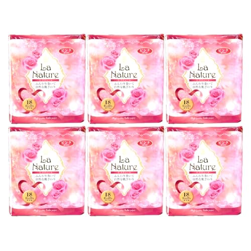 [トイレットペーパー]ラ・ナチュールピンク18ロール×6パック 大容量108ロール 八女産