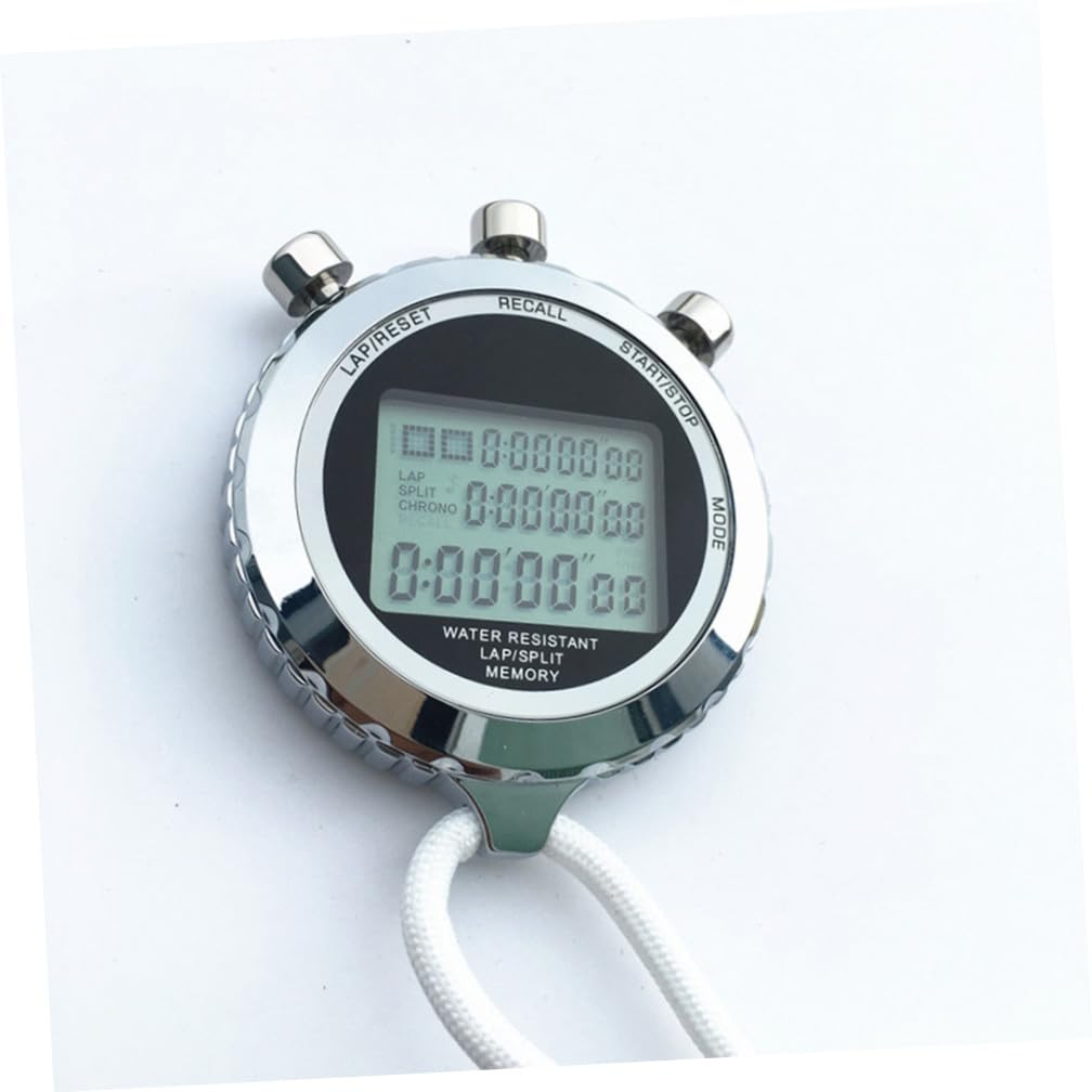 Cronómetro Digital Profesional de Mano, Contador de Cronógrafo con Pantalla LCD, Acero Inoxidable, 3 Niveles y 30, para Entrenamiento