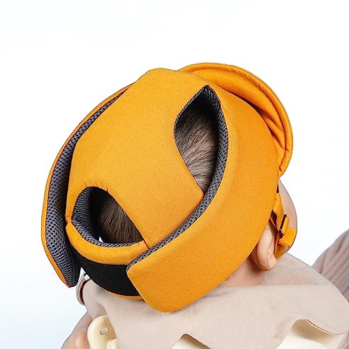 COMMU Baby Helmet for Crawling Walking Baby Head Protector(Mustard Yellow) - Toddler, Infant Baby Safety Headguard, Air-Mesh Ventilation, Ultra-Lightweight, Stable Support Y-Structure