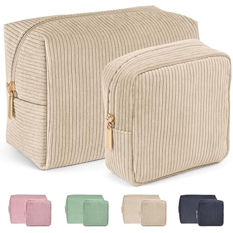 MAGEFY Corduroy Makeup Bags for Travel Cover