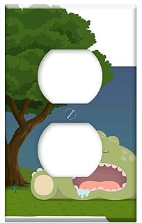 Switch Plate Outlet Cover - Background Calm Cute Dinosaur Glitch Kids Monster