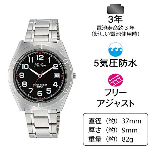 Citizen Q&Q D024 Men's Watch, Analog, Waterproof, Date Metal Band, Black, Watch - Image 4