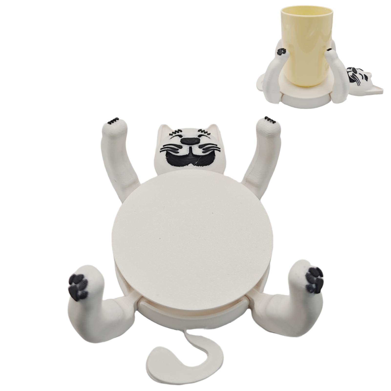 Photo 1 of TIME&TRAVE Funny Cat Coasters - Black+White