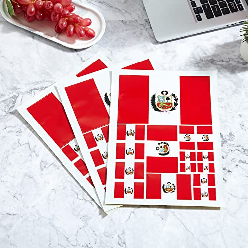Image of CANTENDO 3Pack Peru Flag Decal - Peru Flags Reflective Vinyl Car Stickers - for Car Window Bumper Waterproof Sticker (12 x 8.5 Inch)